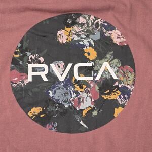 RVCA Pink Floral Design Pull Over Sweater Hoodie